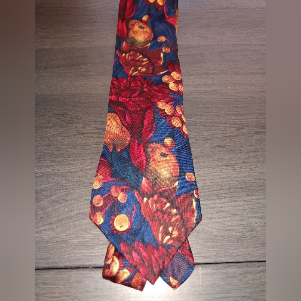 🔴 SALE Liberty of London Fruit Print Silk Tie